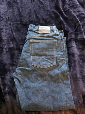 Gustin Raw Selvedge Denim Jeans Button Fly Slim Fit Men's 36 x 35 USA